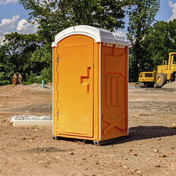 how often are the porta potties cleaned and serviced during a rental period in Rockwell